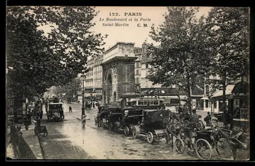 AK Paris, Le Boulevard et la Porte Saint-Martin