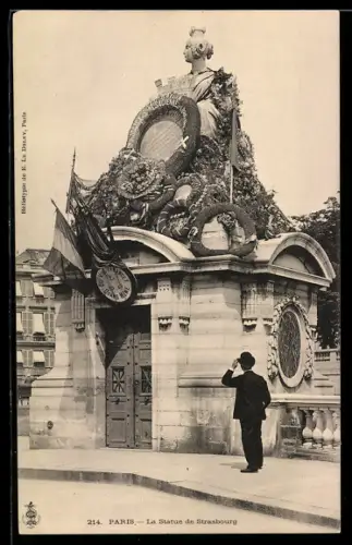 AK Paris, Place de la Concorde, La Statue de Strasbourg