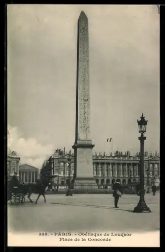 AK Paris, Place de la Concorde, obélisque de Louqsor