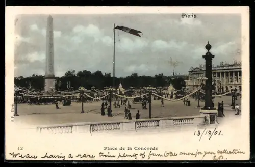AK Paris, Place de la Concorde, Vue d`ensemble