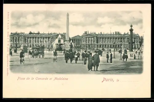AK Paris, Place de la Concorde et Madeleine