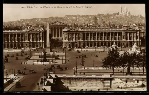 AK Paris, Place de la Concorde et le Sacré Coeur