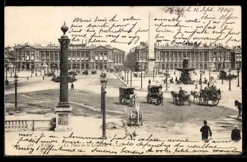 AK Paris, Place de la Concorde, Vue panoramique