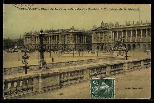 AK Paris, Place de la Concorde, Garde-Meuble et Ministère de la Marine