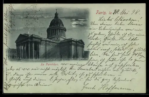 Mondschein-AK Paris, Le Panthéon