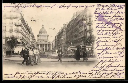 AK Paris, Le Panthéon, La Rue Soufflot