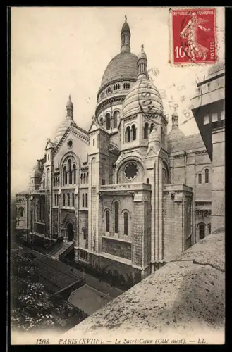 AK Paris, Sacré-Coeur de Montmartre, Côte ouest