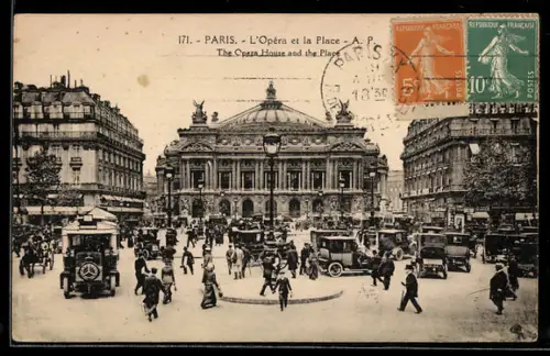 AK Paris, L`Opéra et la Place