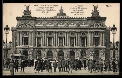 AK Paris, Opéra Garnier, Inauguré en 1875