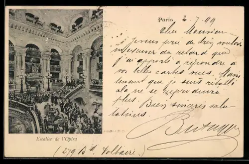 AK Paris, Escalier de l`Opéra