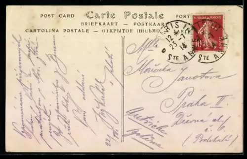 AK Paris, Strassenleben vor der Opéra Garnier