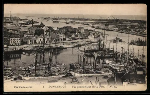AK Dunkerque, Vue panoramique sur le Port