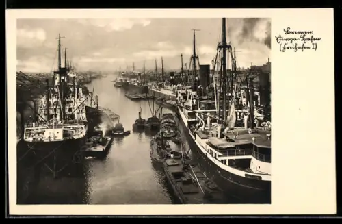 AK Bremen, Freihafen Totalansicht