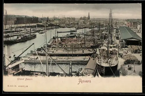 AK Anvers, Grand Bassin, Hafen