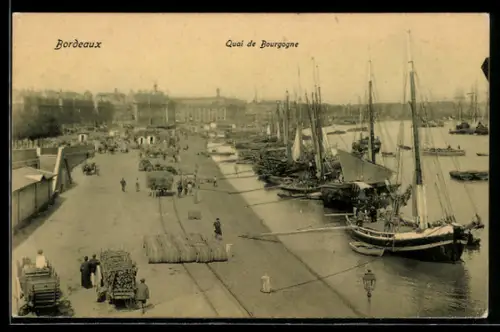 AK Bordeaux, Quai de Bourgogne, Hafen