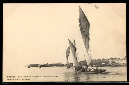 AK Nantes, La Loire et ses canotiers à la sortie de Nantes, Hafen