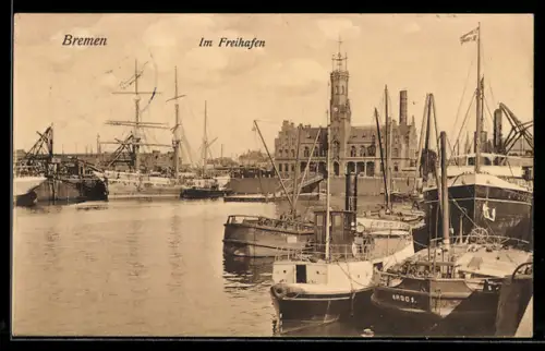 AK Bremen, Schiffe im Freihafen