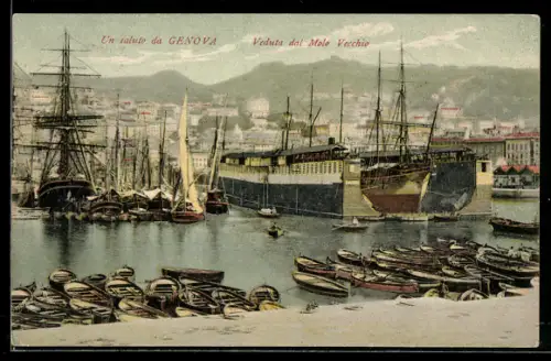 AK Genova, Veduta dal Molo Vecchio