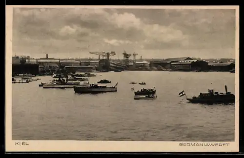 AK Kiel, Germaniawerft, Hafen