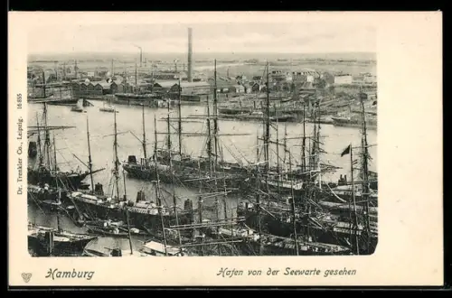 AK Hamburg, Hafen von der Seewarte gesehen