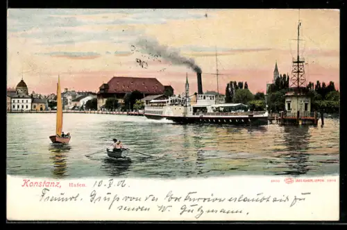 AK Konstanz, Dampfer Hafen