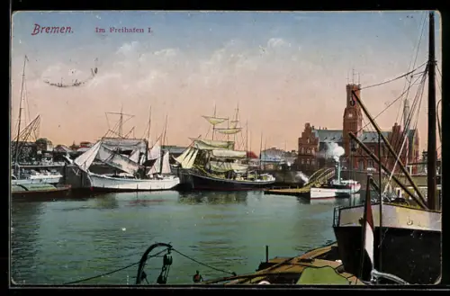 AK Bremen, im Freihafen I, Segelboote