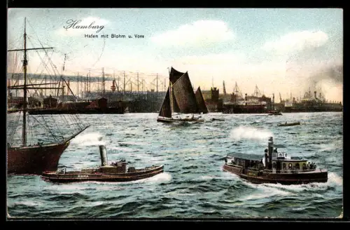 AK Hamburg, Hafen mit Blohm und Voss