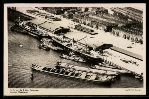 AK Rotterdam, P. A. van Es & Co., Boompjes 76 A, Amsterdam, Prins Hendrikkade 145, Loodsen Maashaven