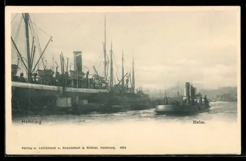 AK Hamburg, Dampfer im Hafen