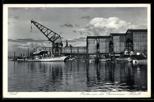 AK Kiel, Partie an der Germania-Werft, Kran