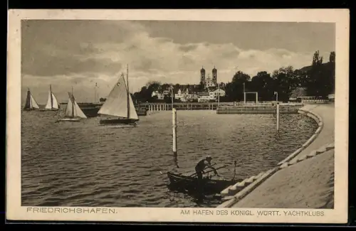 AK Friedrichshafen, Am Hafen des Kgl. Württbg. Yacht-Clubs
