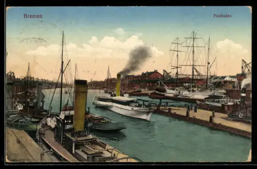 AK Bremen, Schiffe im Freihafen