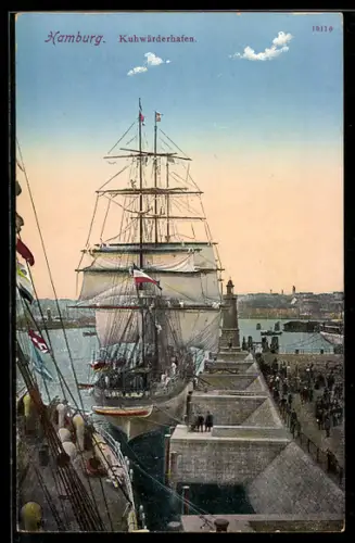 AK Hamburg, Kuhwärderhafen mit Segelschiff