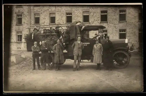 Foto-AK Marzell, Transporter der Heilstätte Friedrichsheim, Lastkraftwagen