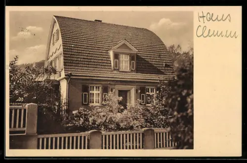 Foto-AK Gernsbach-Scheuern i. Murgtal, Villa Ulmen, Aussenansicht mit Garten