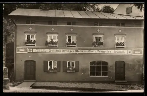 Foto-AK Rottenburg, Maler Willibald Artinger in der Kirchstrasse 6, Aussenansicht
