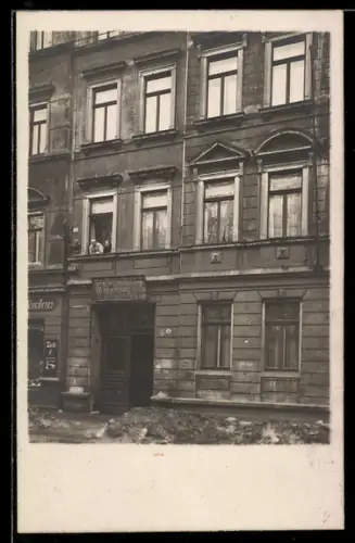 Foto-AK Dresden, Johann Rokoph Stellmachermeister Adb. 1918, Pfotenhauerstrasse 56