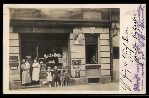 Foto-AK Dresden, Handlung M. Kutzscher 1921, Vorwerkstrasse 26