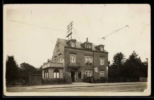 Foto-AK Dresden-Weisser Hirsch, Markthale Johann Freund, Bautzener Landstrasse 106