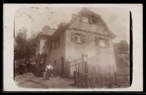 Foto-AK Pforzheim, Haus am Enzberg