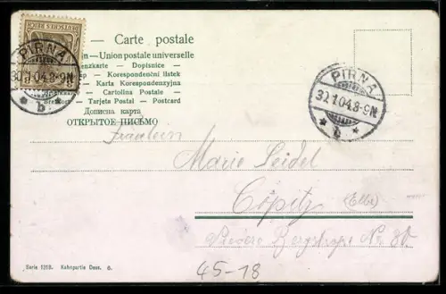 AK Paar küsst sich auf einem Ruderboot