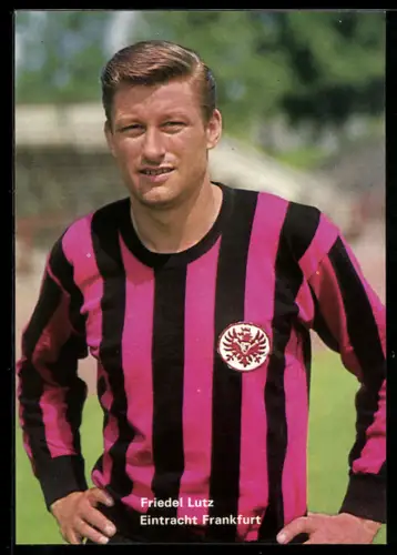 AK Portrait des Fussball-Spierlers Friedel Lutz von Eintracht Frankfurt