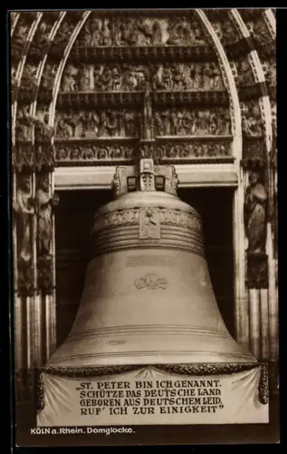 AK Köln a. Rhein, St. Peter Domglocke