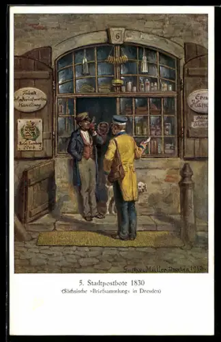 AK Sächsische Post, Bild Nr. 5, Stadtpostbote, 1830