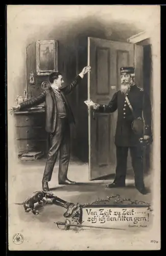 AK Verbindungsstudent erhält vom Postboten einen Brief