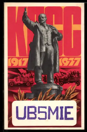 AK Statue von Lenin zum 60. Jahrestag der Oktoberrevolution