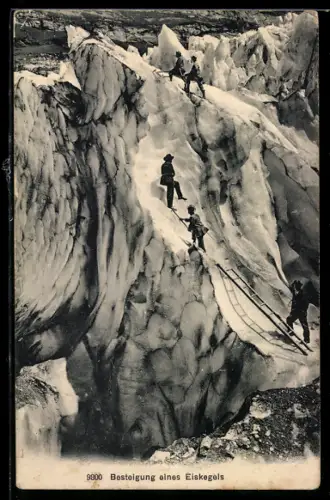 AK Bergsteiger bei der Besteigung eines Eiskegels