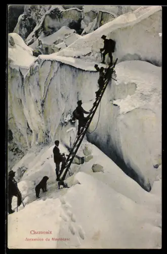 AK Chamonix, Ascension du Montblanc, Bergsteigen