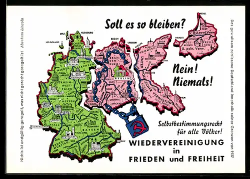 AK Anti-Sowjetischer Aufruf zur Wiedervereinigung unter Bezug auf das Selbstbestimmungsrecht der Völker