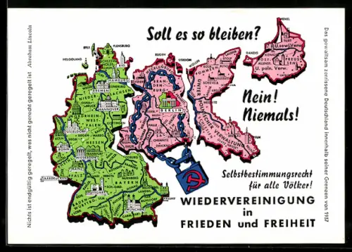 AK Anti-Sowjetischer Aufruf zur Wiedervereinigung Deutschlands